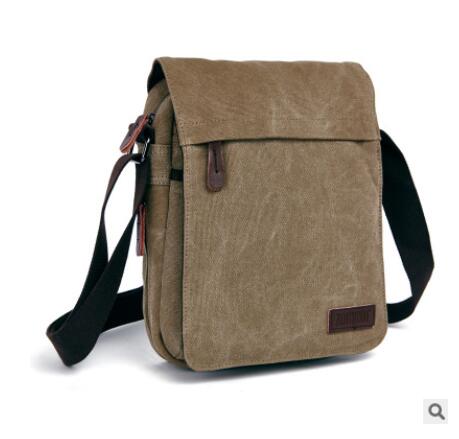 zuolunduo Men Canvas Messenger Bag Vintage Man Shoulder Bag Men&#39;s Cross body Bag waterproof multifunction men handbag canvas: khaki