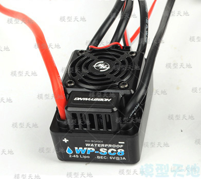 Hobbywing EZRUN WP SC8 120A 120A-RTR Wasserdichte Bürstenlosen ESC Geschwindigkeit Regler 2-4S Lipo passen 3660 3674 Motor- für 1/10 1/8 RC Auto: WP SC8