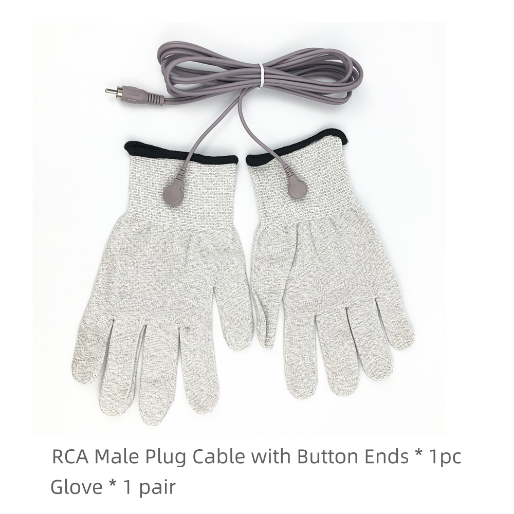 Ems Magische Handschoen Met 1.5M Knop Kabel Elektriciteit Geleidende Gezicht Body Magic Therapeutische Apparatuur Schoonheid Handschoenen: Rood