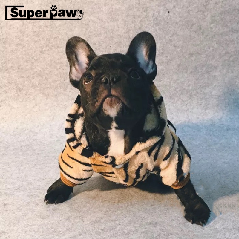 Desenhos animados outono inverno roupas de cachorro quente tigre bonito pet papillon casaco para cães pequenos bulldog francês pug chihuahua ggc18