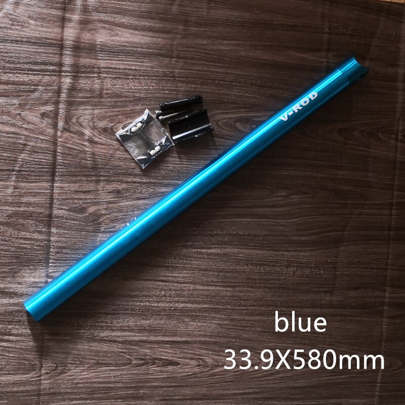 Bike Seat Post 33.9*580mm 31.8*500mm For Folding Bicycle Seatpost AL Alloy: 33.9 X 580 mm blue