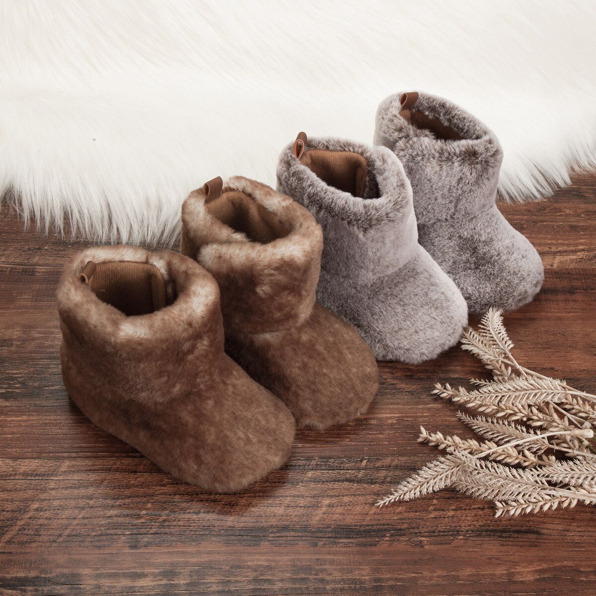 Baby Baby Snowboots Meisjes Jongens Peuter Fluffy Laarzen Ademende Fluwelen Prewalker Soft Sole Antislip Schoenen Kids Eerste walker