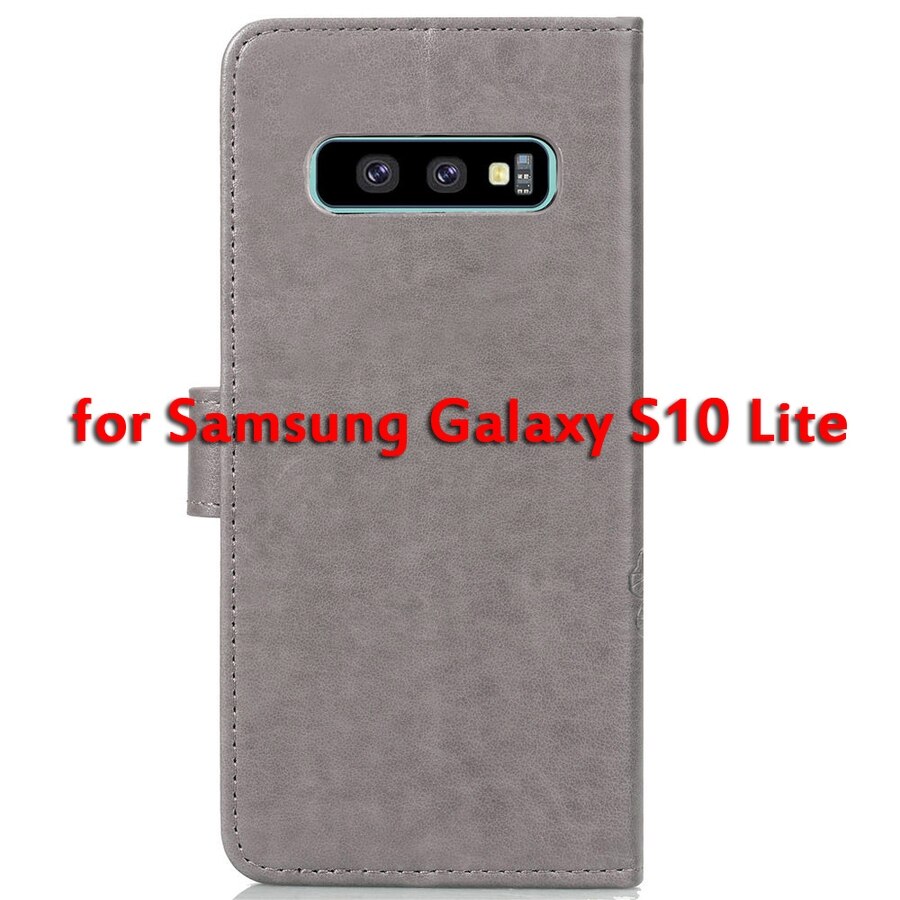 Sunjolly Case voor Samsung S10 Lite PU Leather Case Gras Rhinestone Flip Wallet Telefoon Cover coque voor Samsung Galaxy S10 lite