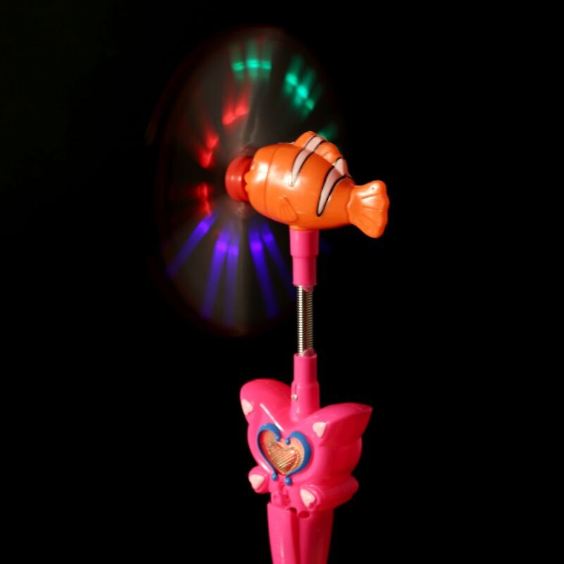 Rueda giratoria de viento con luz Flash para niños, juguete de música luminosa, palo mágico de mariposa, , 1 unidad