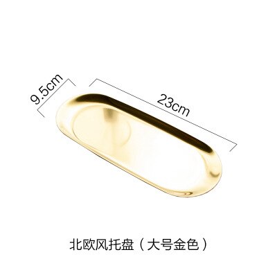 nordisch Gold Ablage Edelstahl Gebäck Platte Schmuck Metall Ablage Dekorative Kleine Schreibtisch machen-hoch Veranstalter: Gold groß