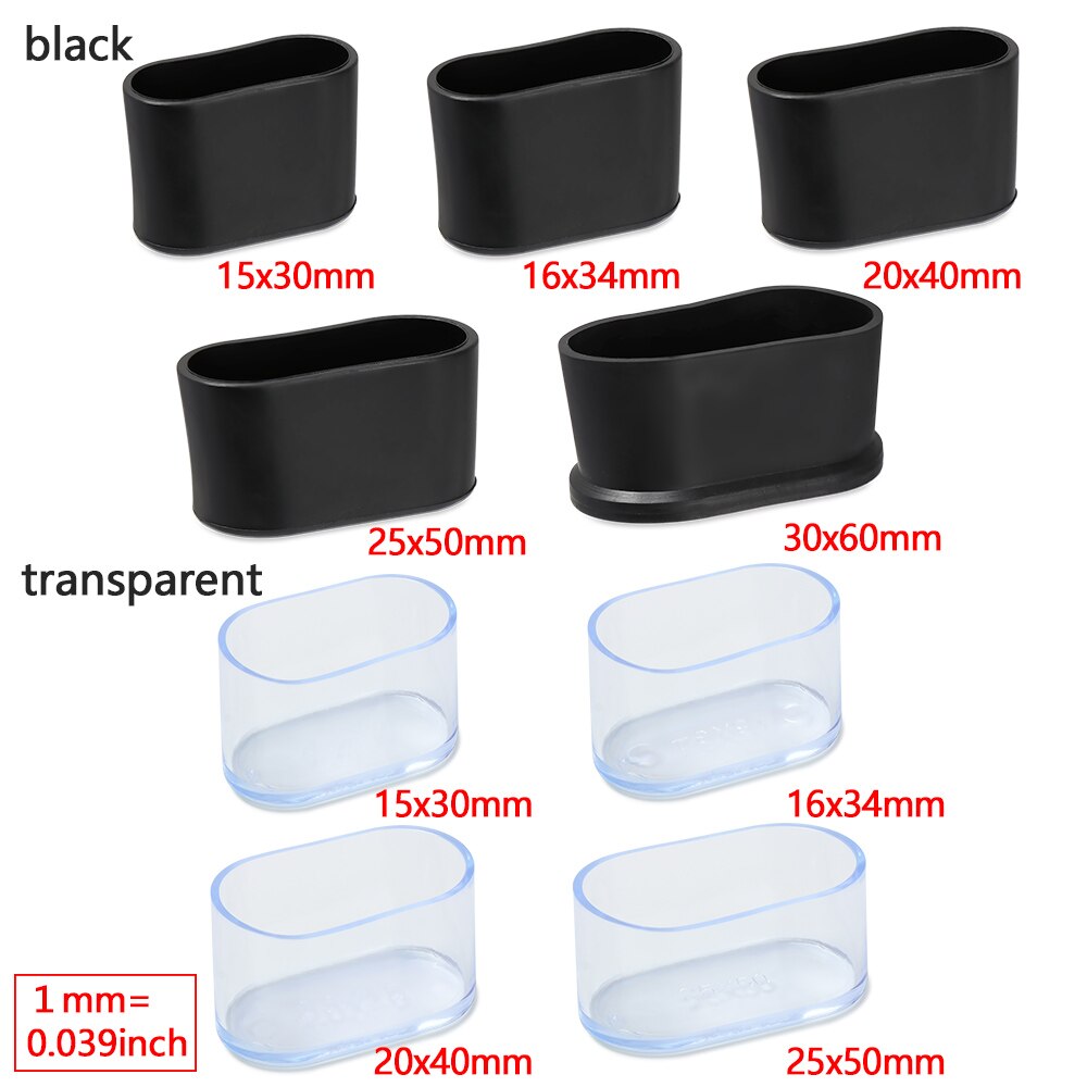 40 stücke Oval Stuhl Bein Kappen Füße Schutz Pads Möbel Tisch Abdeckungen Socken Staub Abdeckung Nicht-Unterhose Möbel Nivellierung füße