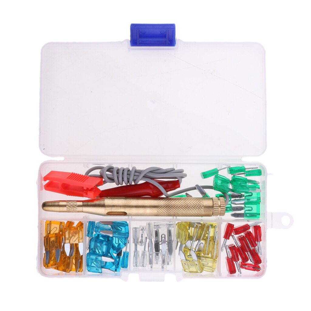 60 Stuks Mini Auto Zekeringen Set Auto Zekering Platte Zekering 5 - 30 Een Voor Auto Auto, met Circuit Pen