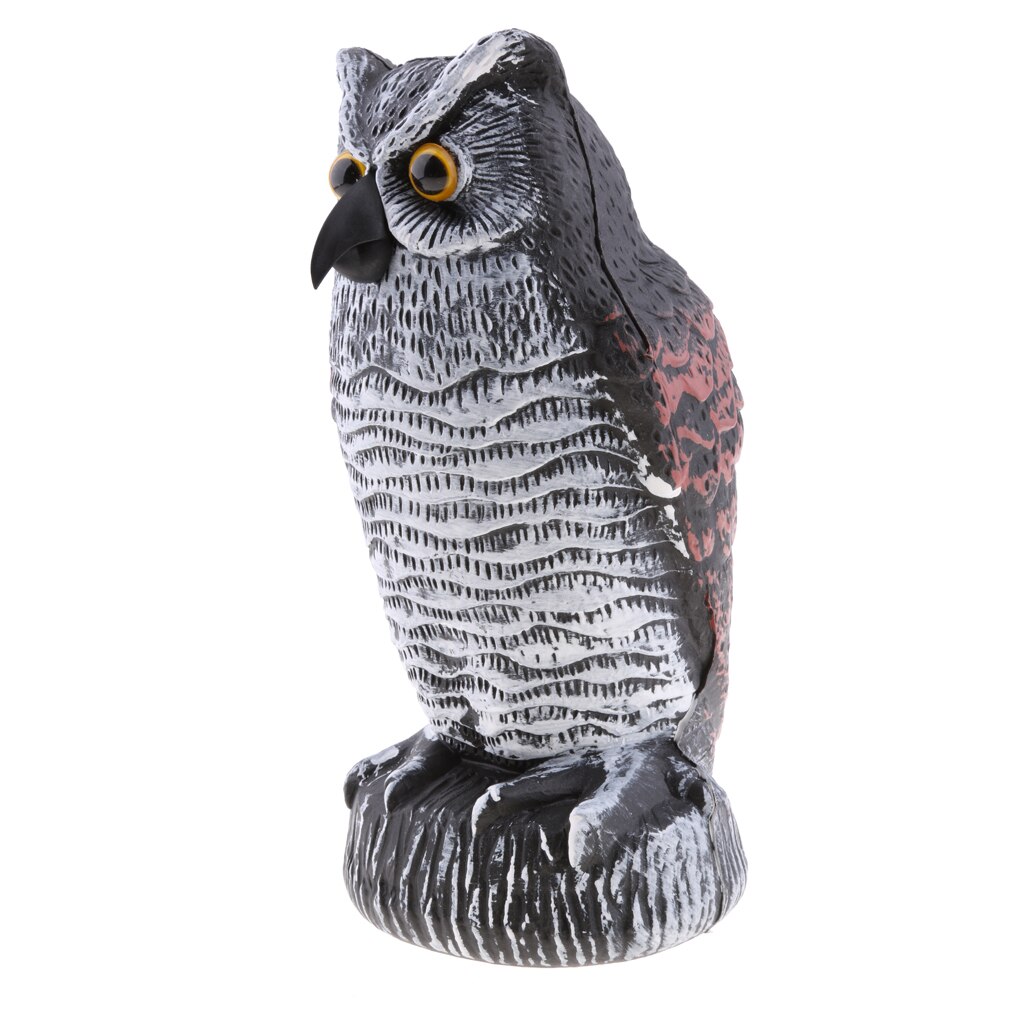 Statue de hibou et de leurre réaliste, protecteur de jardin peint à la main, qui fait peur aux écureuils, Pigeons, lapins, etc.