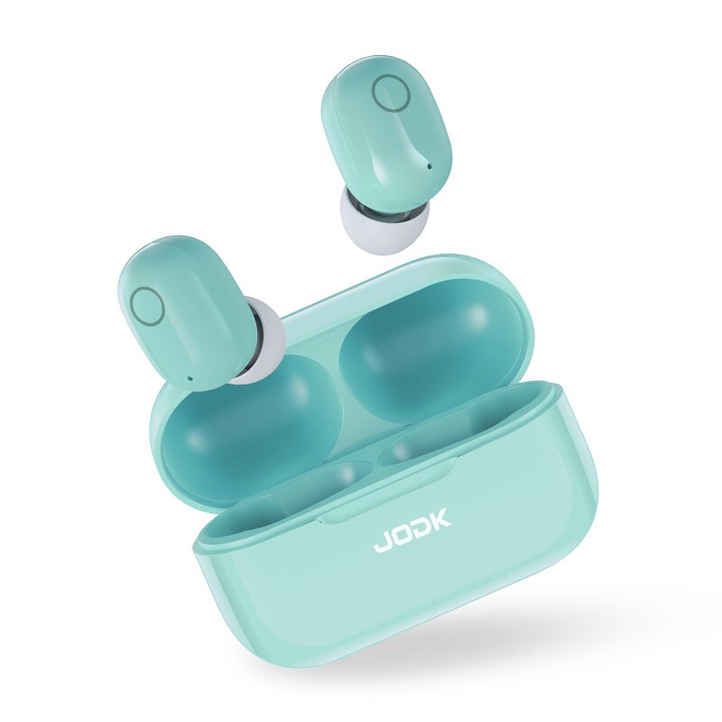 JODK Mini Bluetooth Earphones TWS 5.0 Touch Control Wireless Headphones Stereo Sports Waterproof Earbuds Headset with Microphone: Green