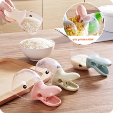 Forma de cabeza de pato creativa, pala de arroz de plástico multiusos, Clip de sellado para el hogar, cuchara para agua, cuchara para agua, cucharilla pequeña de pico de pato