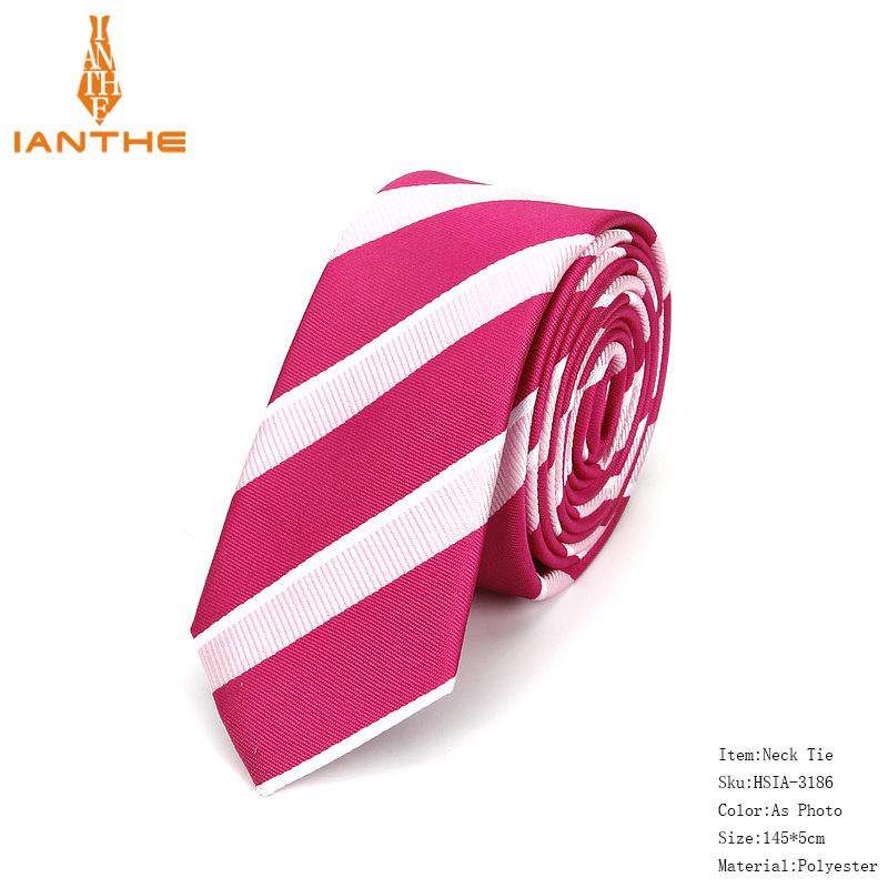Mærke mænds jakkesæt slips klassisk mænds stribet slips formelle slid forretning sløjfer mænd polyester tynde slanke slips krave: Ia3186