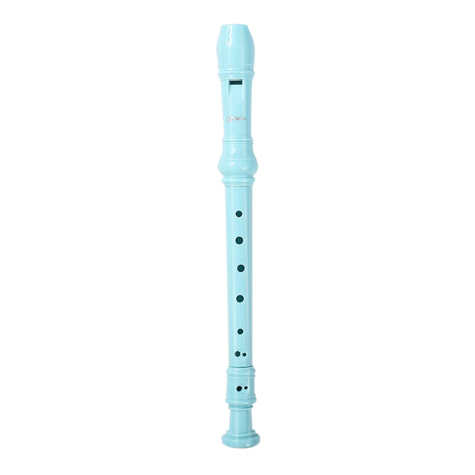Soprano Recorder with Cleaning Rod &amp; Pouch Recorder Instrument for: Blue 8 Hole