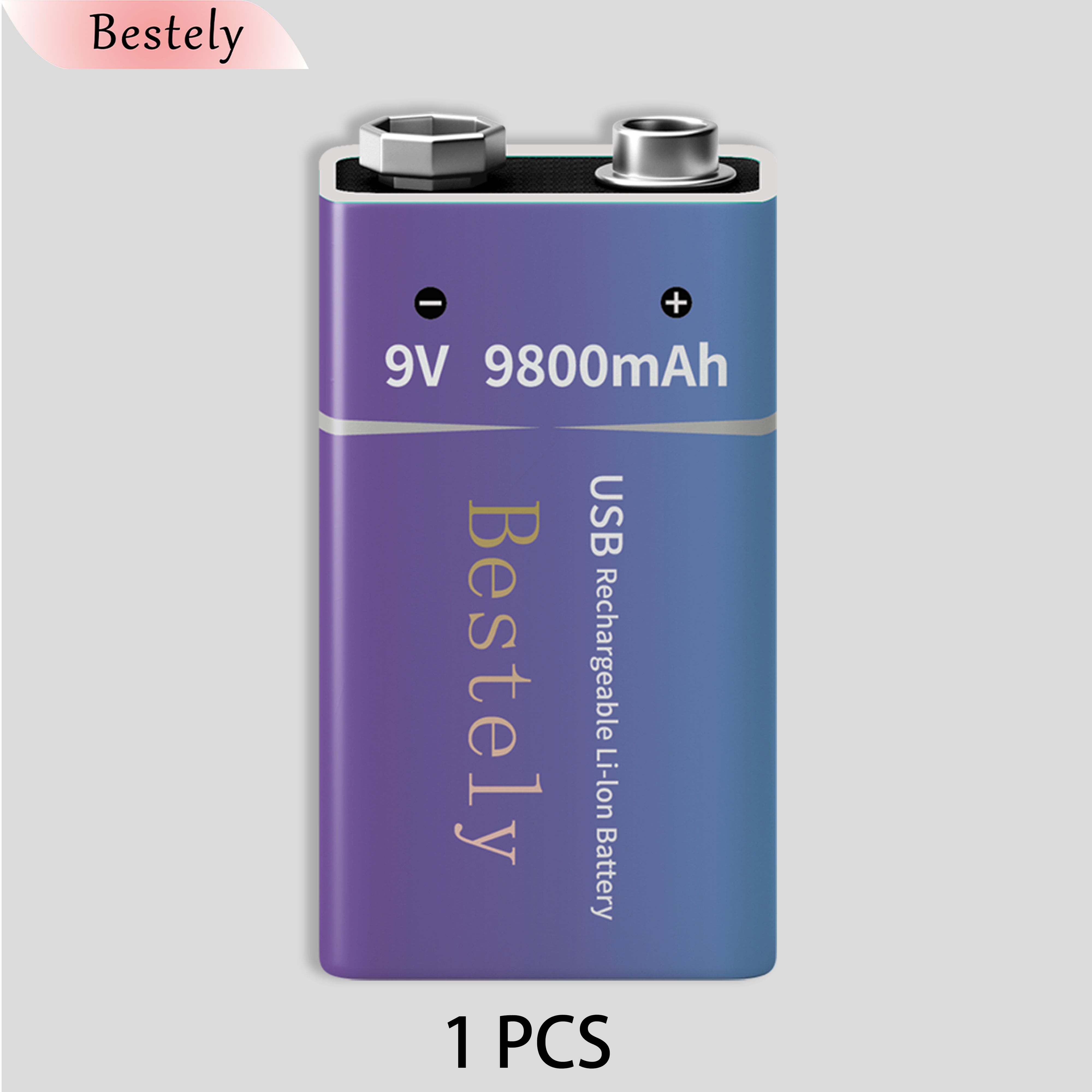 Neue 9V 9800mAh Lithium-Ionen-Akku Langlebige 9v Li-Ion Batterien mit Kabel für Rauchmelder Mikrofon Alarm