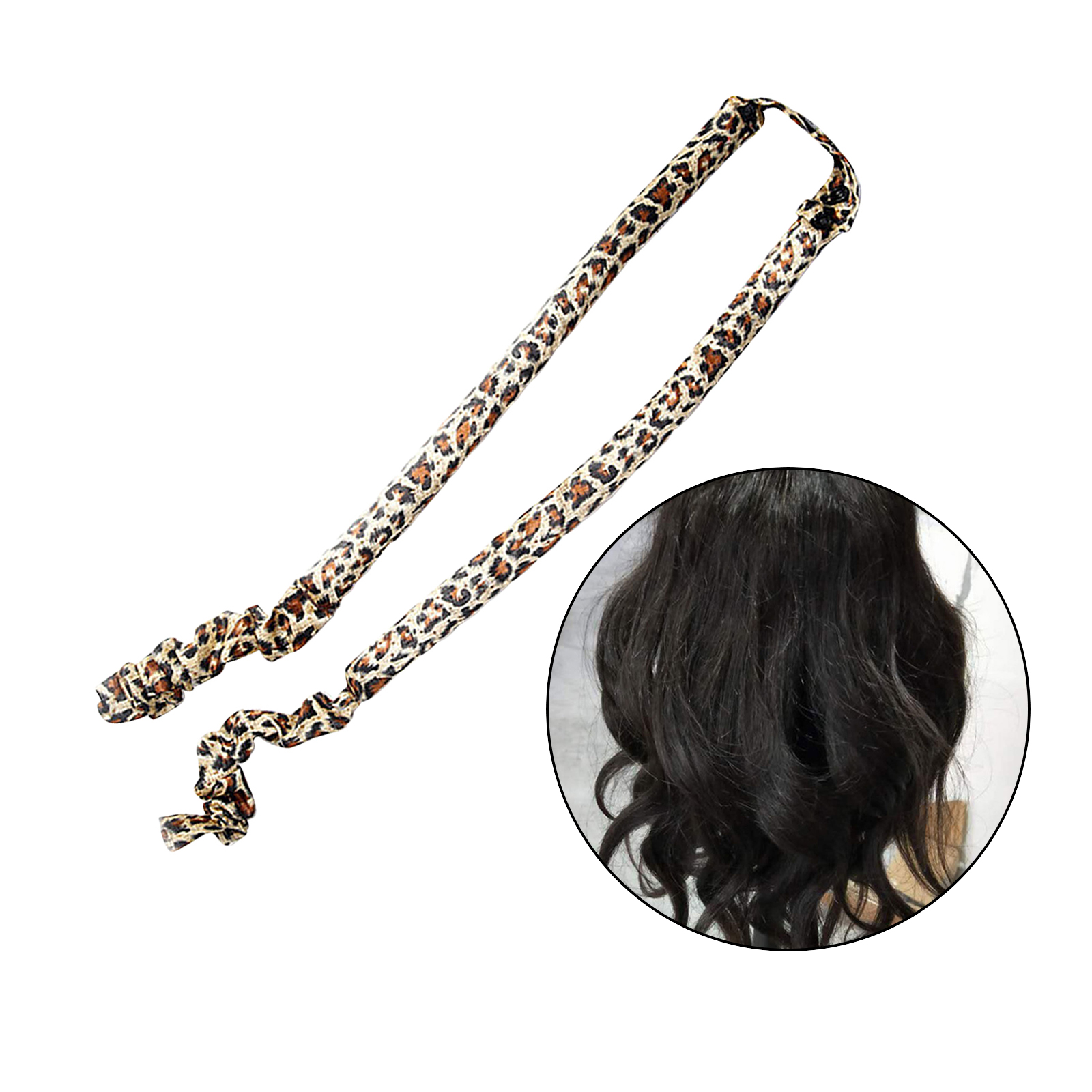 Bigoudi pour cheveux ondulés, rouleaux flexibles, sans chaleur, en spirale, fleur de poire, accessoires de modelage: Leopard