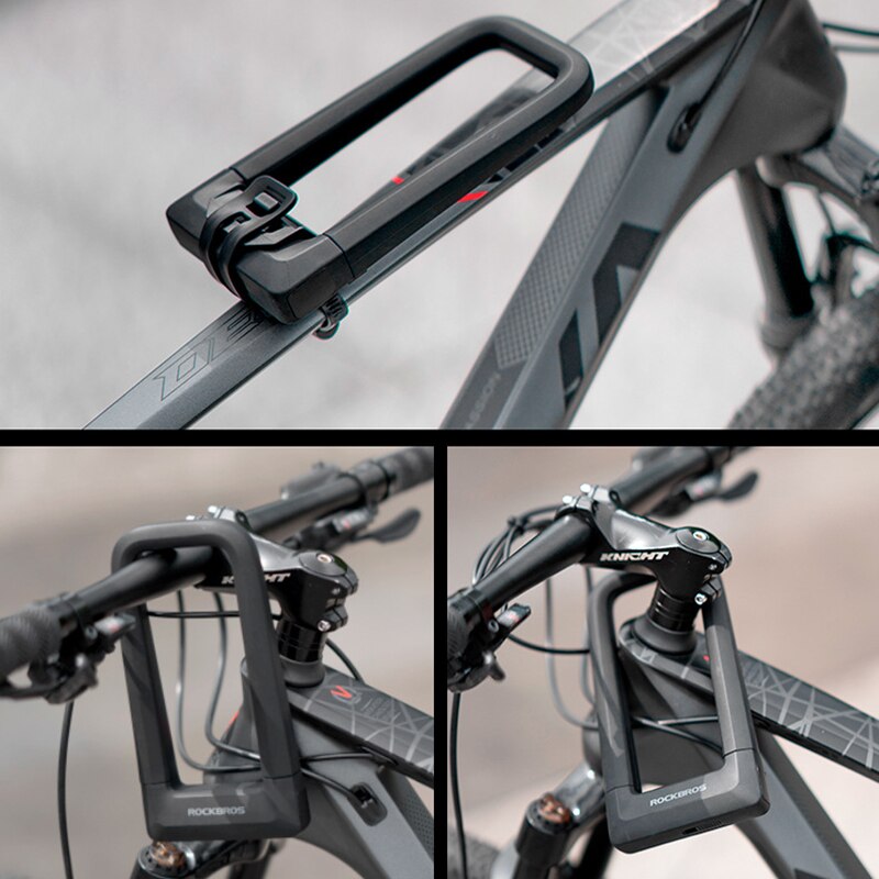 ROCKBROS Anti-theft Bicycle U Lock Set Anti-12 Tons Hydraulic Shear Safety Cable Padlock Motorcycle Scooter Bike MTB Accessories