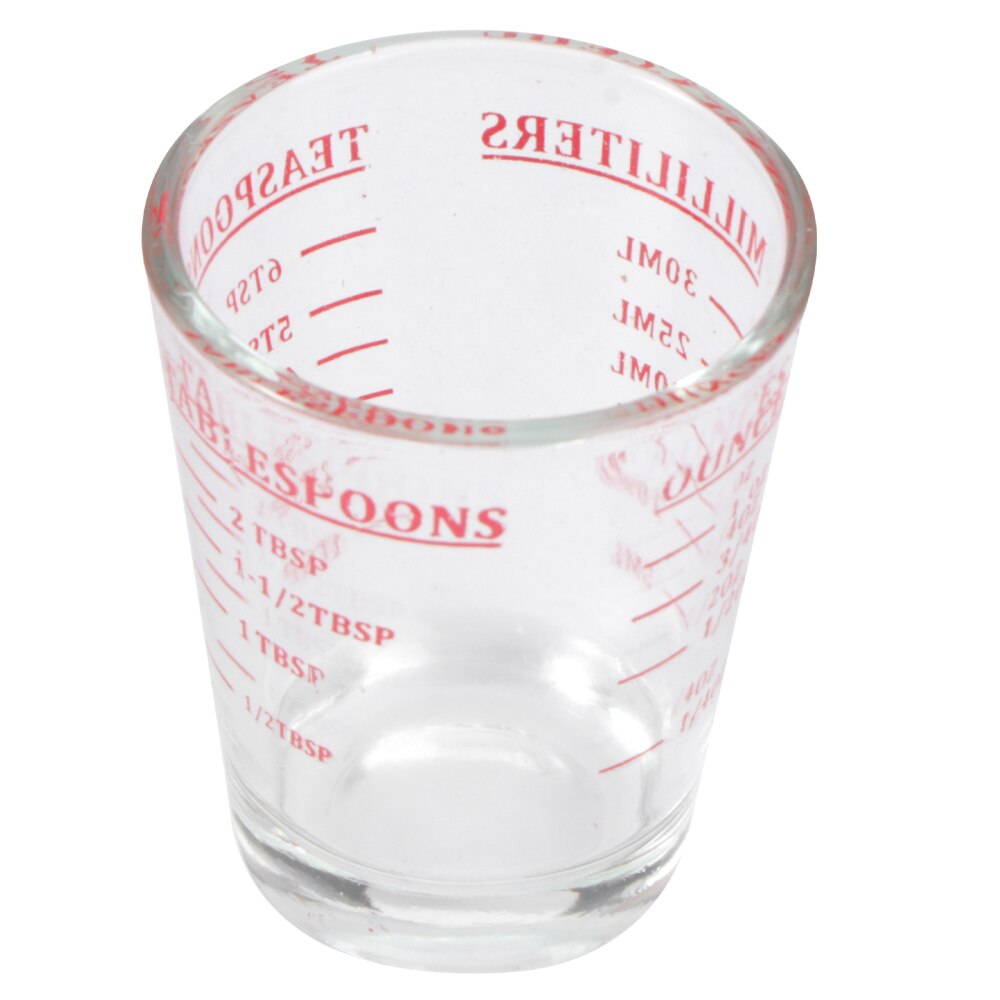 30ML Glass Measuring Cup Espresso Shot Glass Ounce Cup with Scale Kitchen Measure Tool Supplies (Black): Red