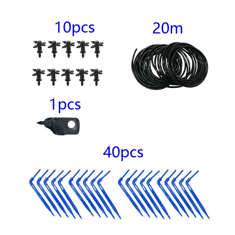 4-way pijl druppelaar Cross drip pijl systeem Kas Druppelen Pijl kit Tuin irrigatiesysteem potplanten Gieter: WHITE