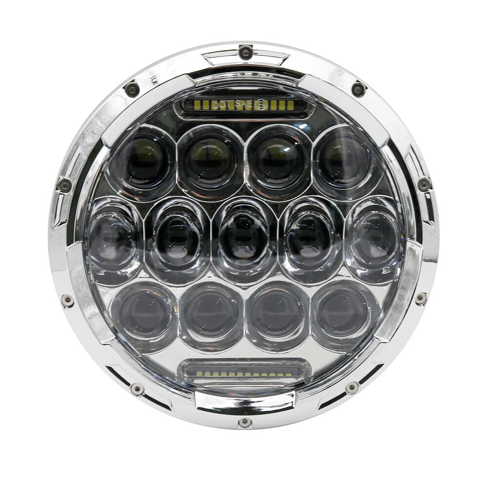 Motorfiets 7 Inch Led Koplamp Voor Harley Touring Ultra Classic Electra Street Glide Road King Yamaha Motorfiets Koplamp: Silver
