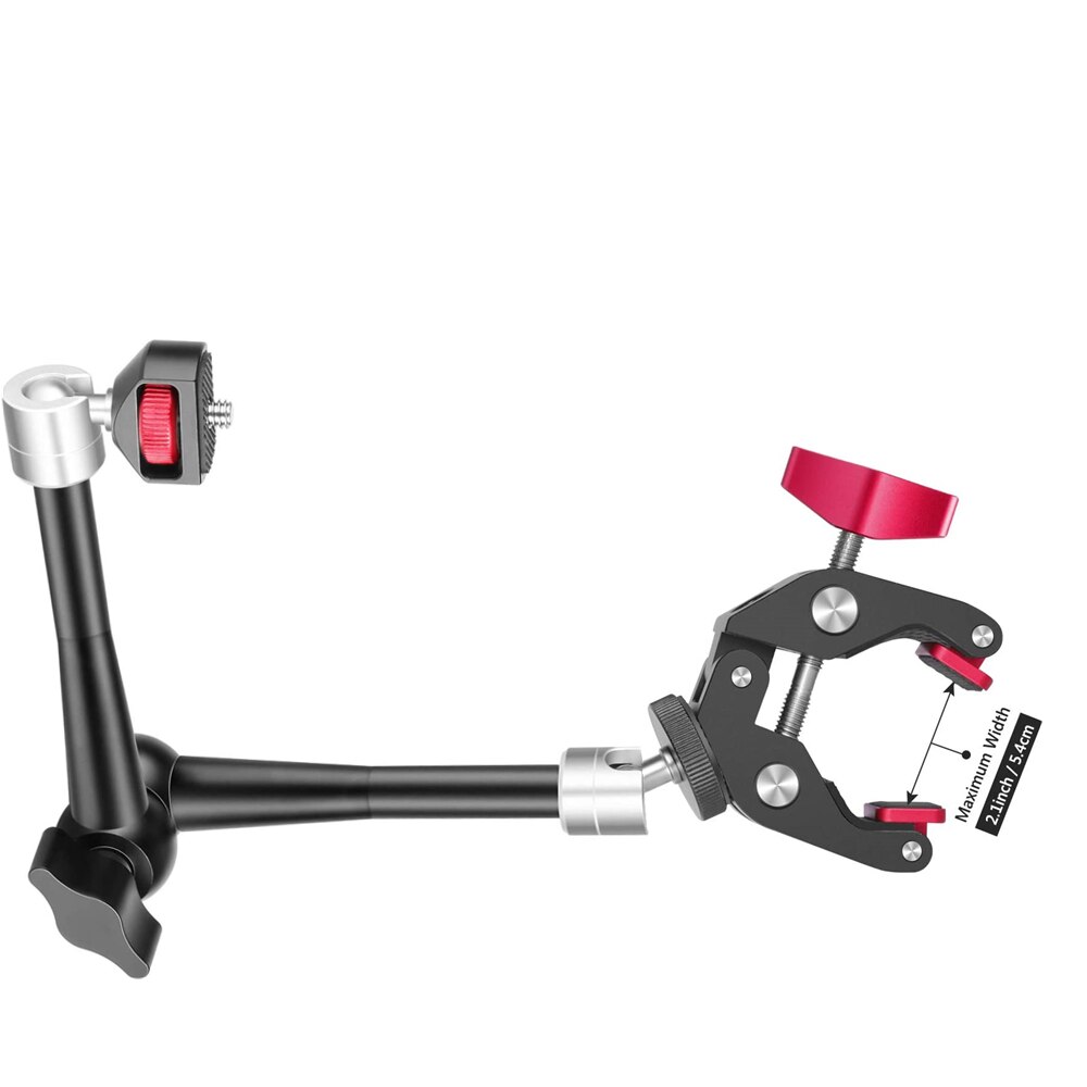 11 &quot;Metalen Verstelbare Scharnierende Magic Arm Klem Houder Mounts Kit Voor Gopro Slr Lcd Monitor Led Flitslicht Camera accessoires: B  Arm with Clamp