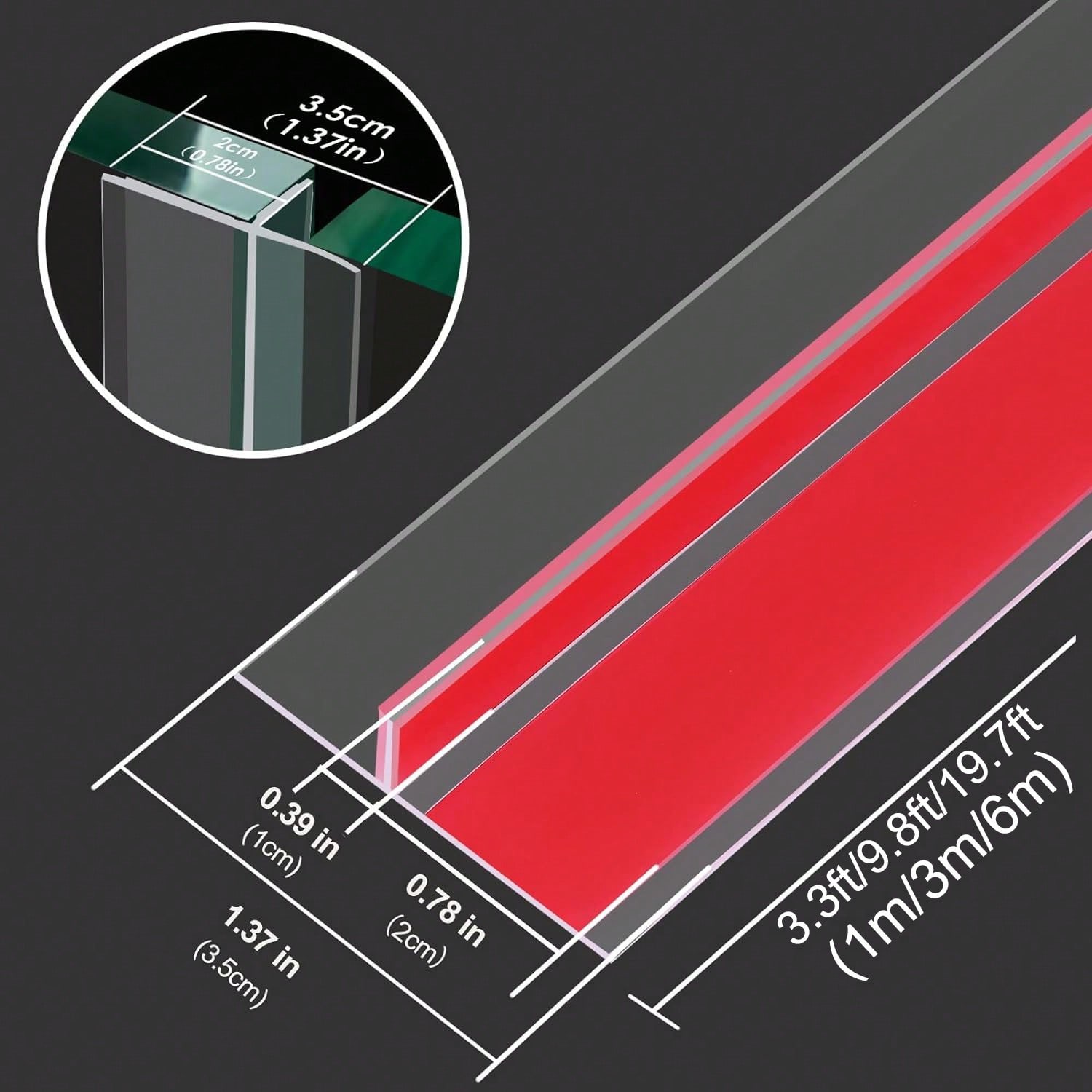 T-vormige doorzichtige siliconen afdichtstrip voor deur- en ramenopeningen, weerstrippen deurafdichtingsstrip tochtstopper voor de zijkant van de deur