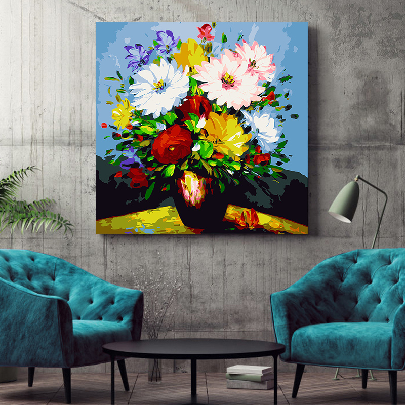 paint by number art painting by numbers still life flowers rich background wall hand-painted fill decorative paintings
