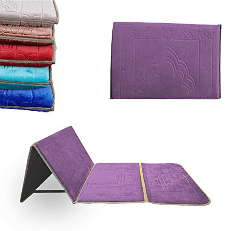 Esterilla plegable portátil para hacer ejercicio, esterilla de meditación y Yoga, para exteriores, Fitness, gimnasia, gimnasio, suelo, silla ergonómica, soporte para la espalda: Morado
