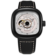 Luksusmærke herre mekanisk ur legeret pin spænde rustfrit stål ur tourbillon trend firkantet læder herreur