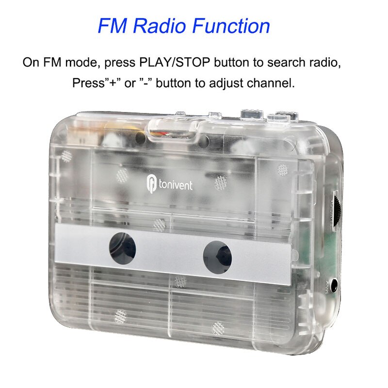 Bluetooth Cassette Player Portable Standalone Cassette Players FM Radio Bluetooth Transmitter Player With Auto-reverse function