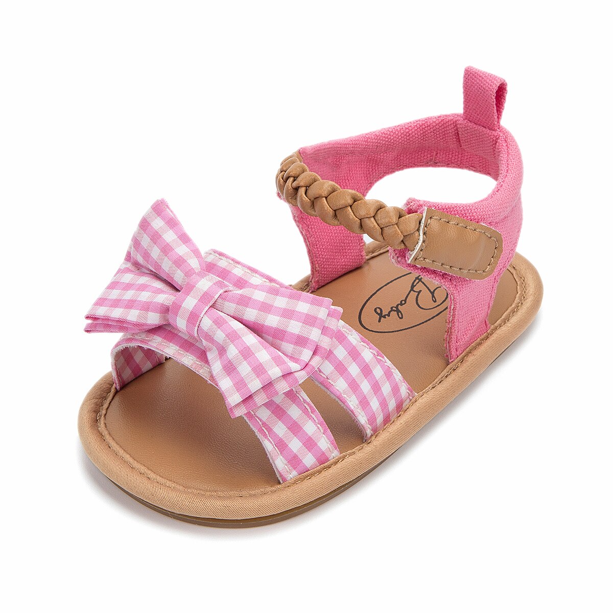 Kidsun Nieuw Product Baby Sandalen Baby Meisjes Schoenen Boog-Knoop Prinses Rubberen Zool Antislip Peuter Eerste wandelaars 2-Kleuren: Roze / 7-12 Months