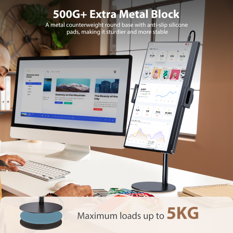 Draagbare Vesa Monitor Tablet Houder Verstelbare Monitor Stand Hoogte Tot 24 Cm Staande Tablet Beugel Bureau Mount Bredere Basis