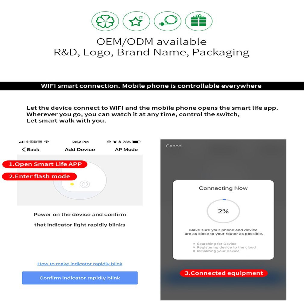 Slimme wifi-aansluiting telefoon app spraakgestuurde afstandsbediening huisautomatisering tijdschakelaar stopcontact met rgb led-verlichting