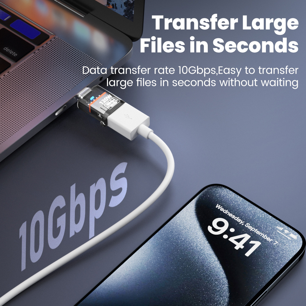 adapter USB C OTG 120W Typ C robić USB przenosić Danych Ładowanie adapter 10Gbps USB Żeńnarty robić Typu C Męnarty Złącze dla IPhone 16 15