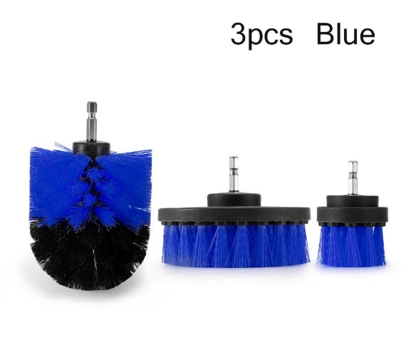 14Piece Drill Brush Attachments Set cleaning brush for drill, Shower, Tile and Grout All Purpose Power Scrubber Cleaning Kit D30: 3PCS  Blue