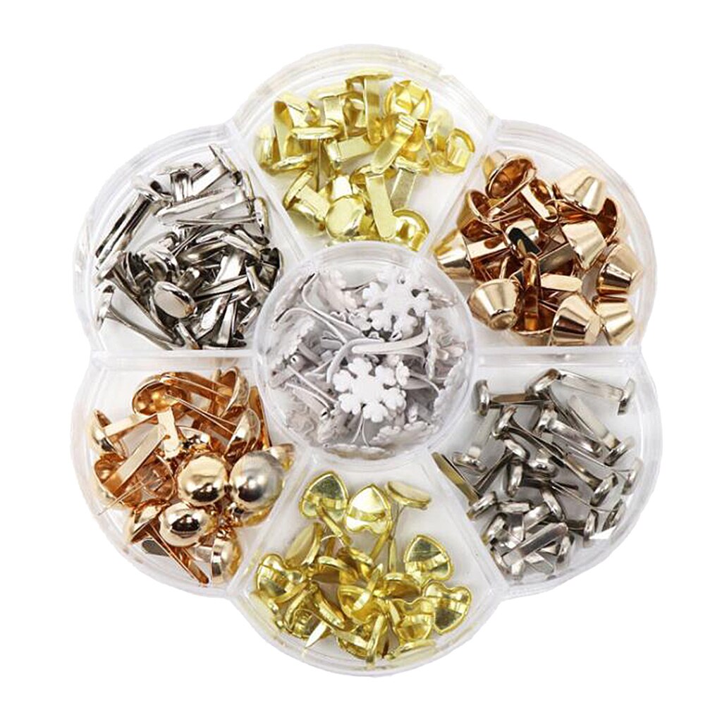 1Box Paper Fastener DIY Metal Split Pins Brads Craft For Album Scrapbooking Card: B