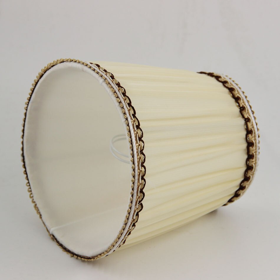 DIA 13,5 cm/5,31 zoll Geflochtene Band Rand kronleuchter lampe Schattierungen, weiß Farbe Blick Stoff Zauberstab lampe Schattierungen, Clip Auf