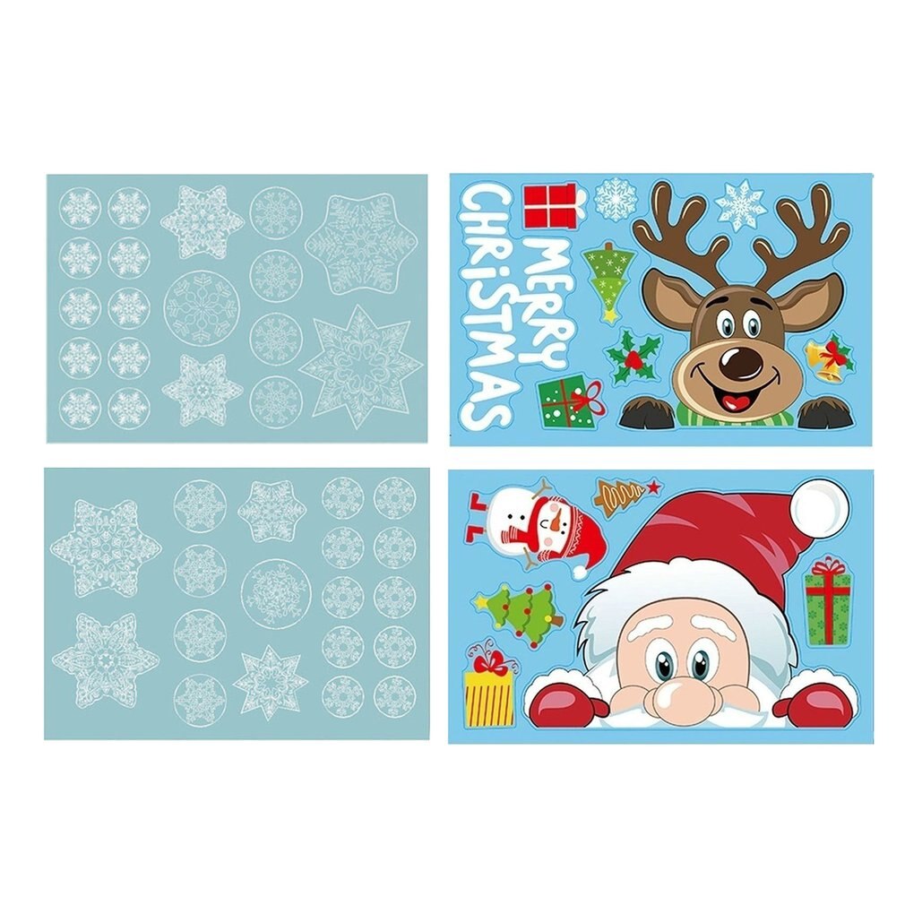 Kerst Sticker Dubbelzijdig Kerstdecoratie Venster Sticker Niet-klevende Feestartikelen Elektrostatische Sticker