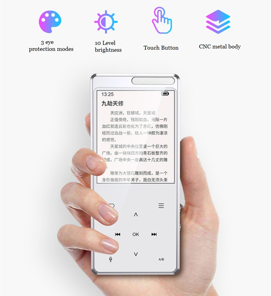 2.4 zoll  mp3 mp4- player hd hifi 8gb musikwiedergabegerät  mp4 bluetooth verlustfreie player-unterstützung aufnahme von video tf-karte mit lautsprecher