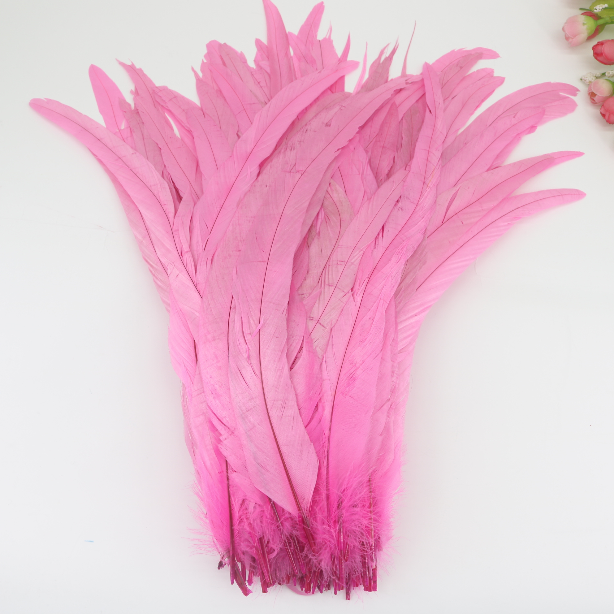 50 teile/los Hahnenfedern Karneval Federn für Dekoration 25-40 cm und Zubehör für sterben Tisch NäHenne Hühnerfedern Kleid: M / Rosa