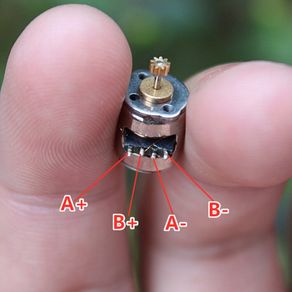 10PCS DIY Mini 8mm 2-phase 4-wire Stepper Motor Miniature Stepper with 9 Teeth Gear