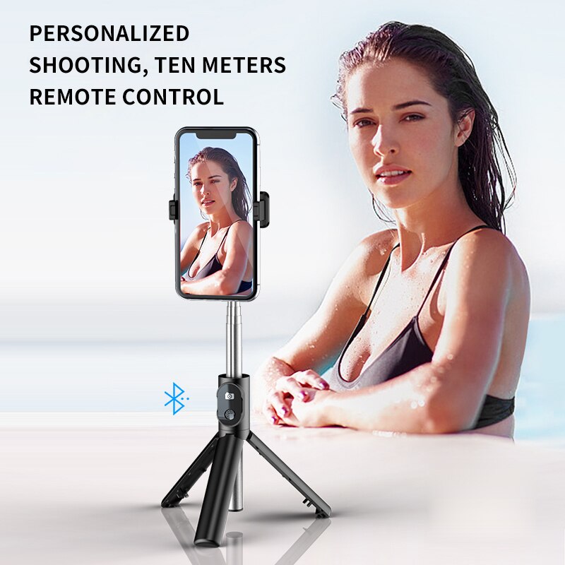 Portable Rotation Blutooth Self Stick For iPhone 12 11 Pro Max Foldable Tablet Desk Monopod Tripod Live Photo Self-Timer Holder