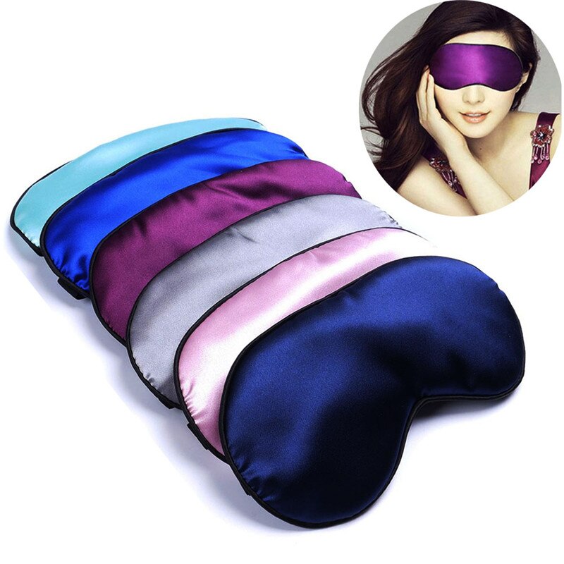 Pure Silk Sleep Rest Eye Mask Padded Shade Cover Travel Relax Aid Blindfolds