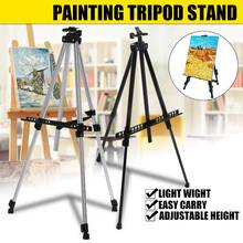 Folding Iron Easel Stand Tripod Adjustable Height Lightweight Painting Display Holder Portable Sketching Rack with Carrying Bag