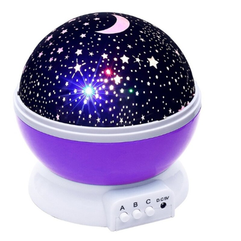LED Projector moon Lamp starry Rotating Night Light star light Romantic USB Lamp For Children Kids Baby Bedroom Nursery: Purple