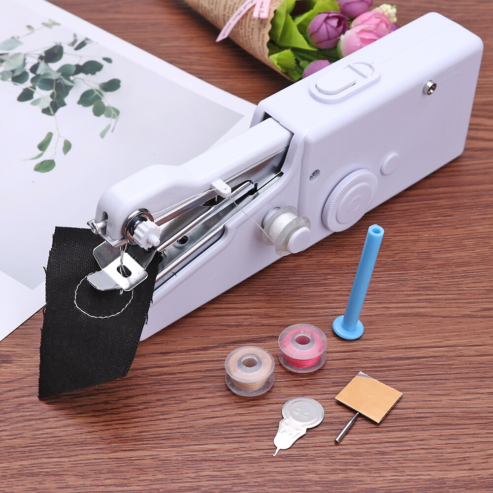 Portable Multifunction Mini Electric Handheld Sewing Machine Set with 43pcs DIY Clothes Stitchin Sewing Accessories Sewing Tools