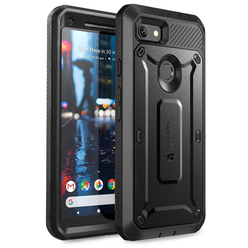 SUPCASE For Google Pixel 3a XL Case ) UB Pro Full-Body Rugged Holster Protective Case Cover with Built-in Screen Protector: Black