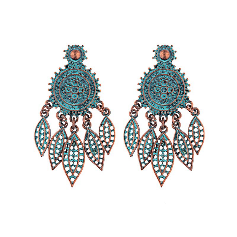 Egipt Vintage Bronze Tassel kolczyki jhumka dla kobiet 2019 Antique Vintage Flower turecki Tribal Indian Jewelry: Style 3