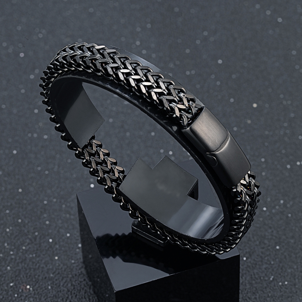 MKENDN 8MM Blauw Rvs Kinketting Armband Mannen Vrouwen Ketting Armbanden & Bangles Hip Hop Biker Sieraden