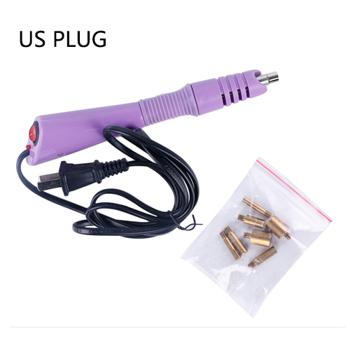 100-220V Drilling Machine Pen Point Figure Guns DIY Clothes Stick Diamond Drill Tools Set Crystal Hand Sewing Kit: purple US