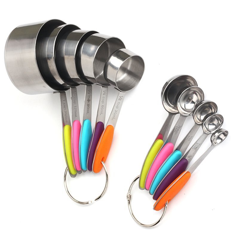 10 Pcs Stainless Steel Measuring Cups Spoons Set C... – Grandado