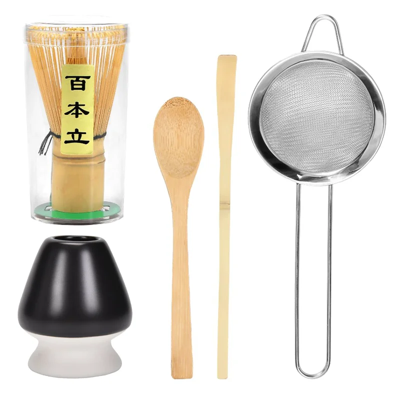 5 Stks/set Matcha Garde Set Kom, Garde, Zeef, Schep en Houder Matcha